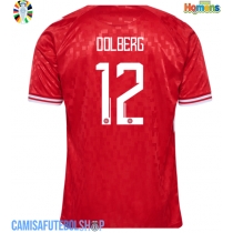 Camisa de time de futebol Dinamarca Kasper Dolberg #12 Replicas 1º Equipamento Europeu 2024 Manga Curta